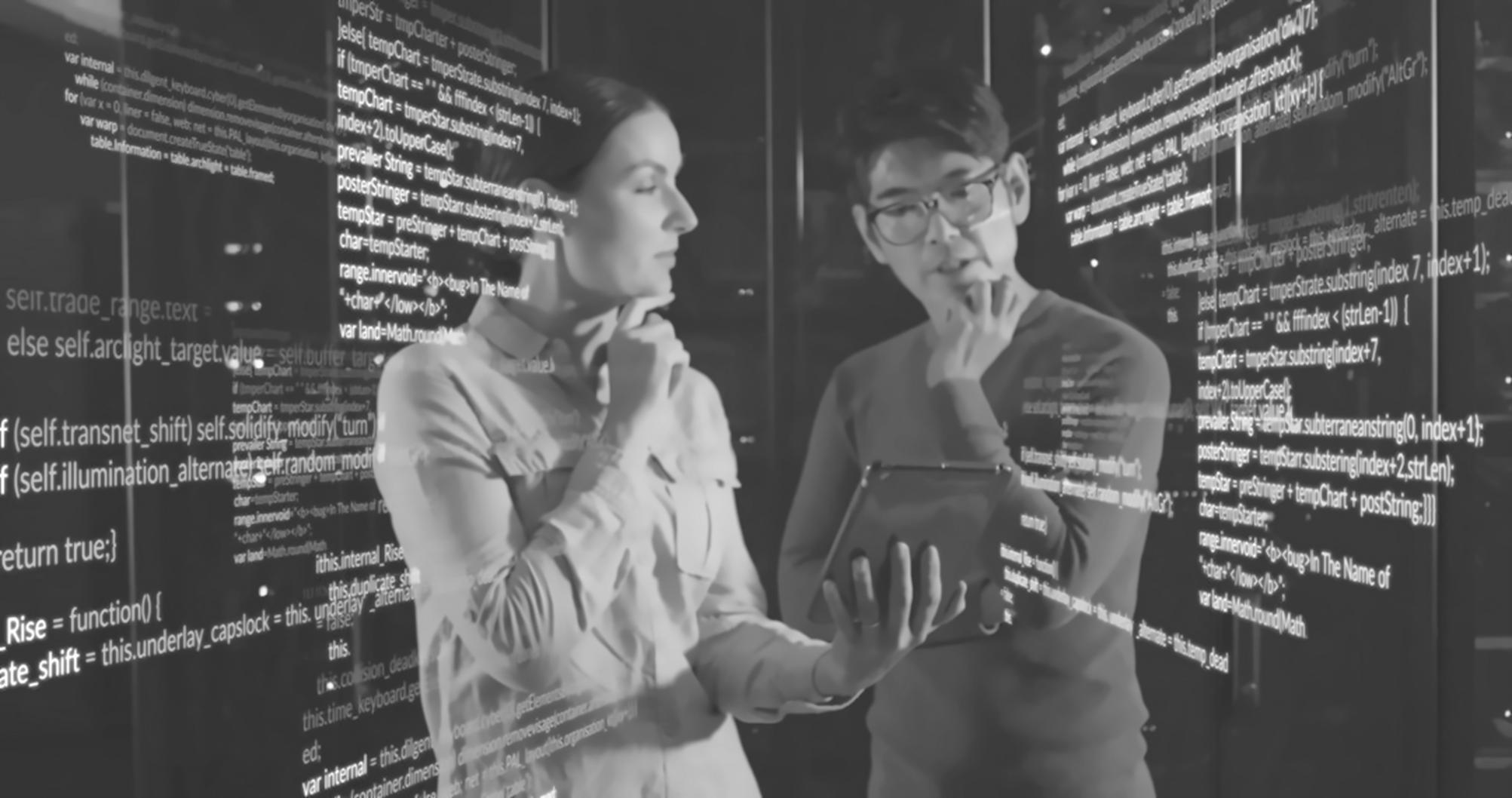 Professional data integration workspace showing modern financial systems